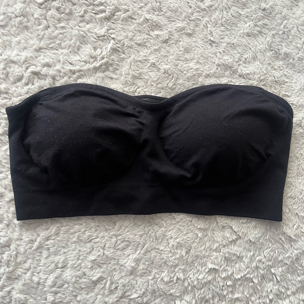 Black Strapless Bandeau Bra